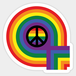 Retro Rainbow Peace Sticker